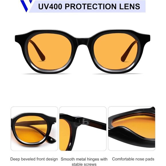 Vintage Round Sunglasses UV400 Protection Men Women Fashion Retro Shades main image 4